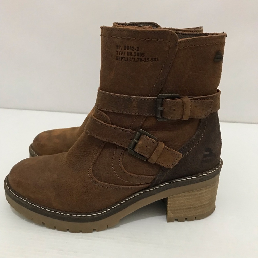Bull Boxer Size 37(7) Jade Tan Leather Heeled Ankle Boots